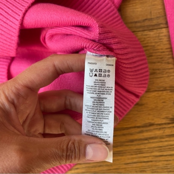 NEW French Connection Cosysoft Raglan Crew Sweater Prosecco Pink Medium NWT - Picture 6 of 6